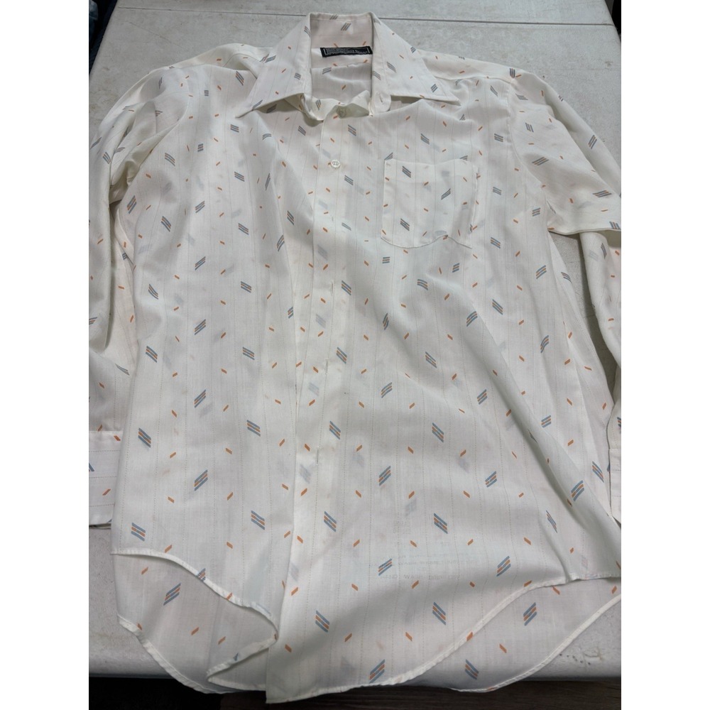 Vintage Sears Shirt Men‎ Perma Prest Print  Comfort Rockabilly 80s 90s Size M